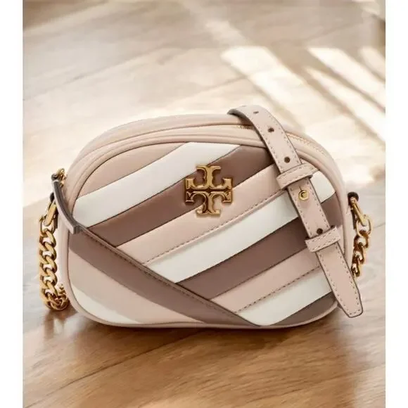 Tory Burch Kira Tri Color Quilted Leather Camera Bag